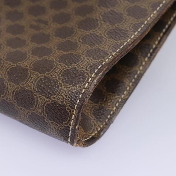 CELINE Macadam Canvas Shoulder Bag Pvc Brown Gold - Picture 9 of 13